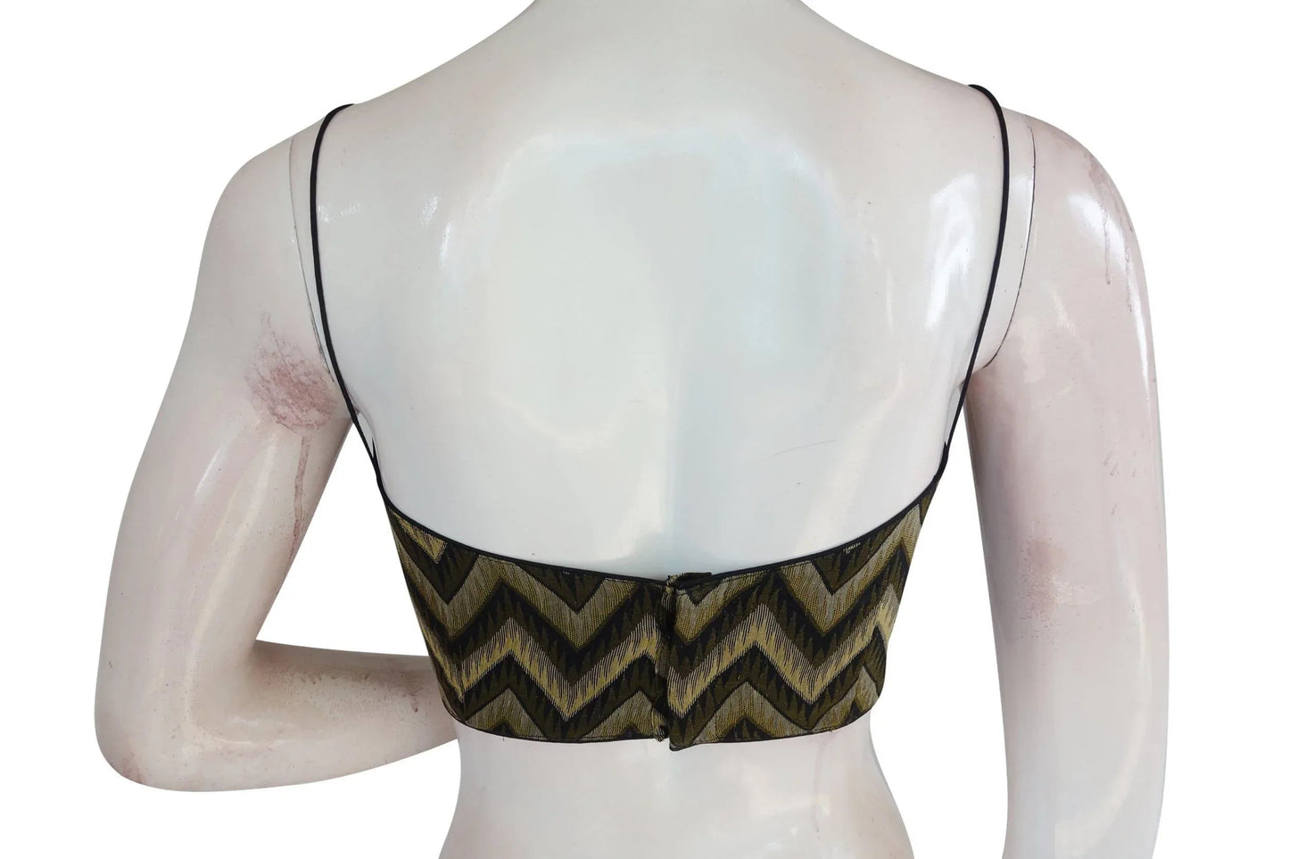 Modern Multi Ikkat Silk Blouse with Spaghetti Straps - D3blouses