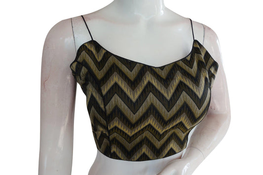 Modern Multi Ikkat Silk Blouse with Spaghetti Straps - D3blouses