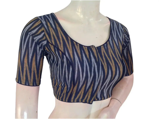 Navy Blue Cotton Readymade Saree Blouse: A Versatile Staple - D3blouses