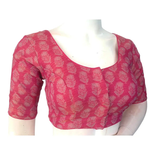 Pink Tissue Silk Blouses | Exquisite Party Wear Indian Choli - D3blouses