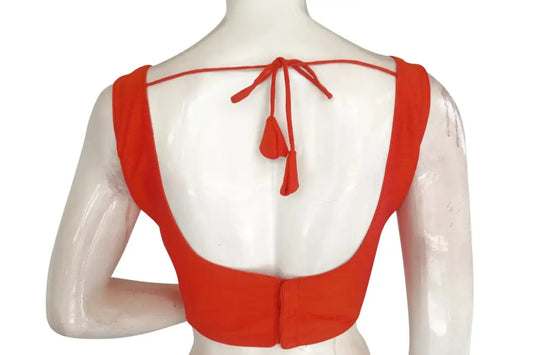 Pinkish Orange Color Plain Silk Designer Readymade Blouse - D3blouses