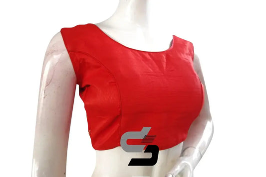 Red Color Semi silk Stone Work Party Wear Readymade Blouse - D3blouses