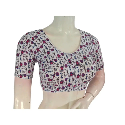 Timeless Elegance: Off-White Cotton Readymade Saree Blouses | USA - D3blouses