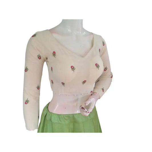 Timeless Glamour: Designer Khadi Cotton Ready made Saree Blouses - D3blouses