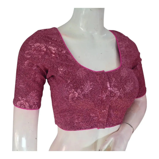 Trendy Onion Pink Designer Saree Blouse | Readymade Indian Blouse - D3blouses