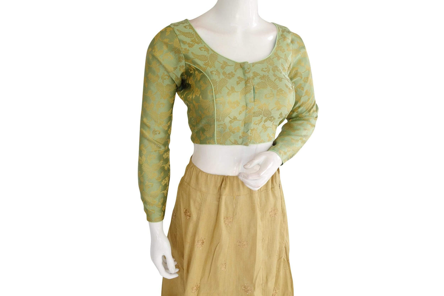 color brocade silk designer readymade blouse with full sleeves 4