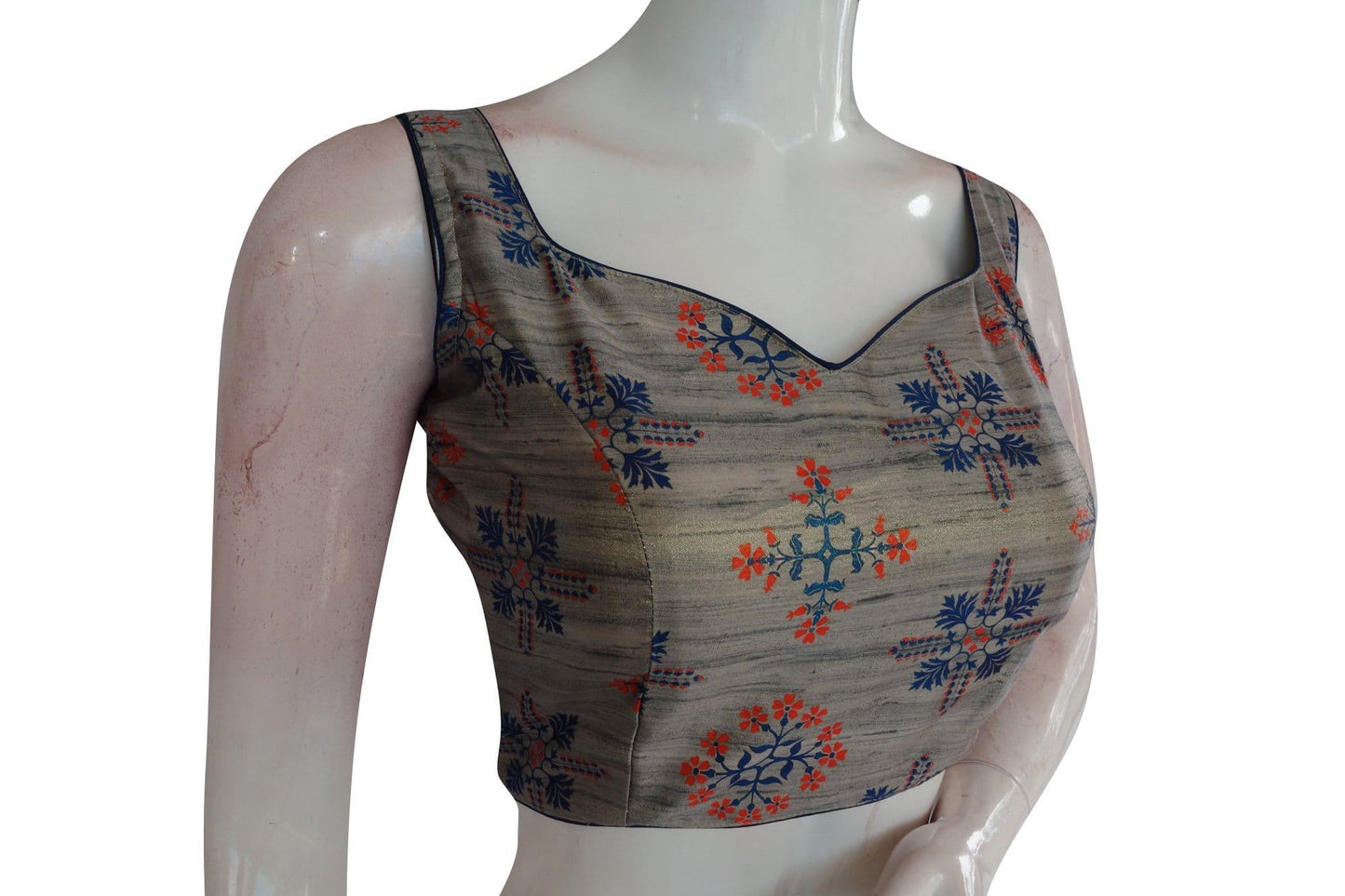 satin silk designer readymade saree blouse 2