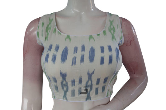 Elevate your ethnic ensemble with our White Ikkat Designer Readymade Saree Blouse. It's the perfect blend of elegance and contemporary style, adding sophistication to any outfit.