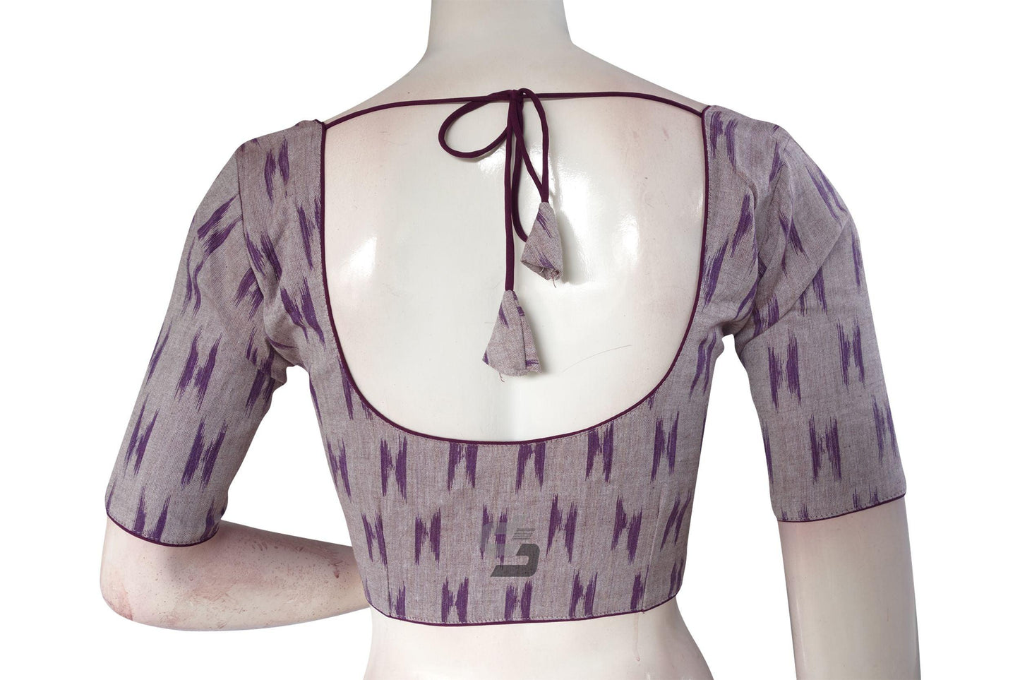 Purple Color Ikkat Cotton Readymade Saree Blouse - D3blouses