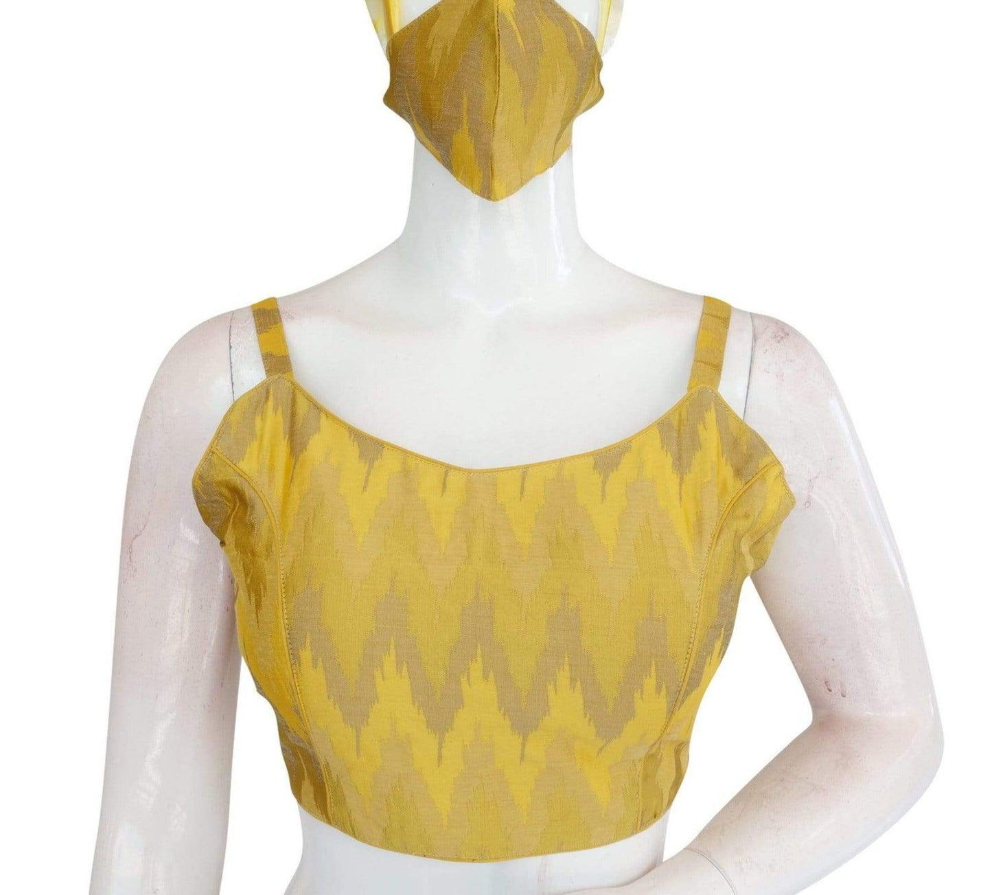 Elevate your ethnic wardrobe with our Chic Multi Ikkat Silk Blouse featuring spaghetti straps. This modern ethnic wear is perfect for adding a touch of tradition to your contemporary style. Explore the blend of colors and patterns in this stylish blouse today!