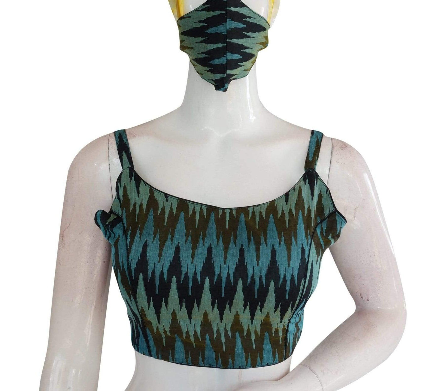 multi ikkat silk designer readymade silk with spaghetti strap 8