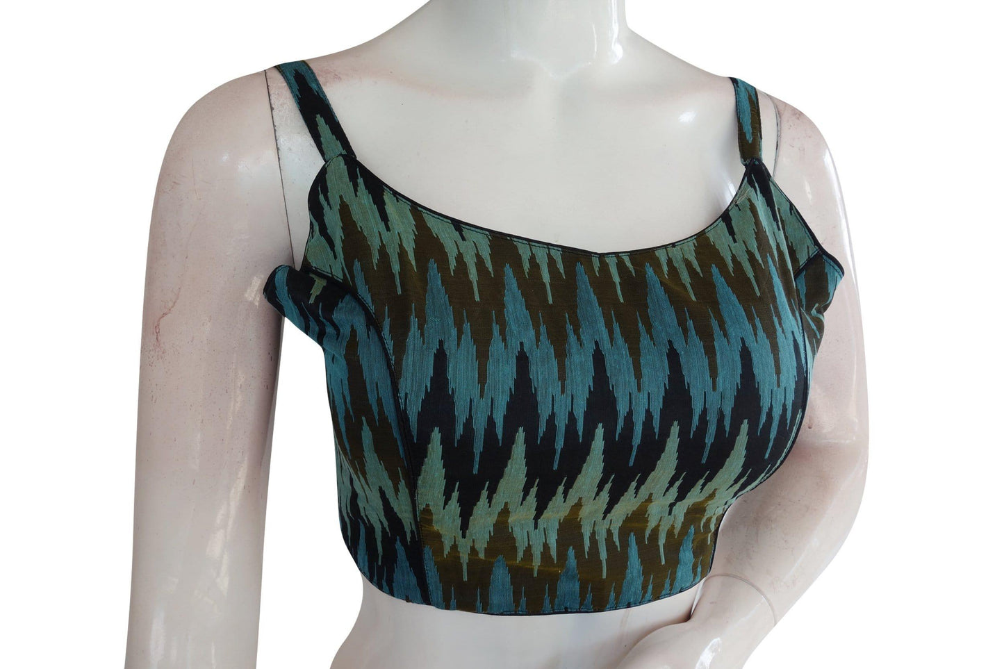 multi ikkat silk designer readymade silk with spaghetti strap 8