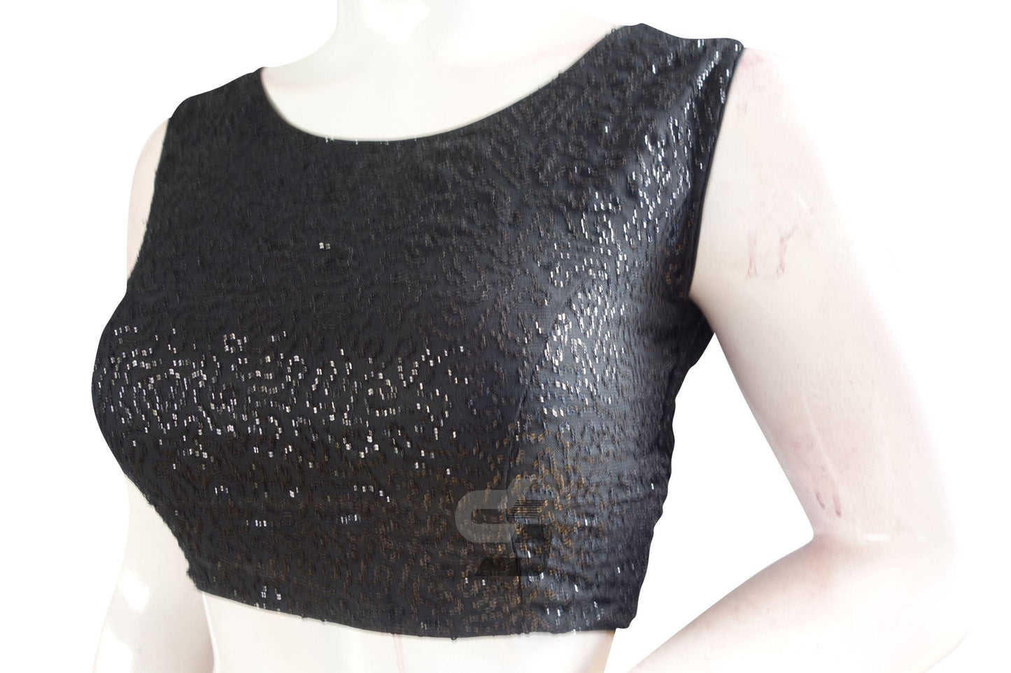 Black Color Netted Designer Embroidery Readymade Blouse - D3blouses