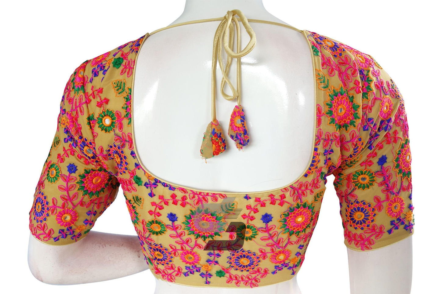 Beige Color Multi Thread Embroidery Readymade Blouse - D3blouses