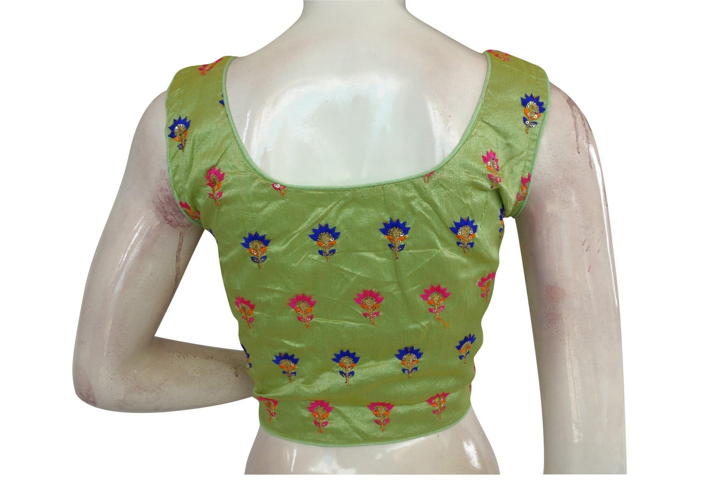 semi silk designer embroidered readymade blouse 2