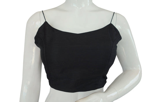 plain sleeveless readymade saree blouse with spaghetti strap indian silk saree readymade blouse 4