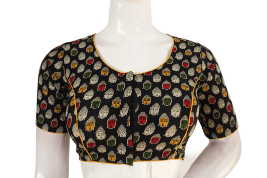 Black Color Patola Print Cotton Readymade Saree Blouse - D3blouses