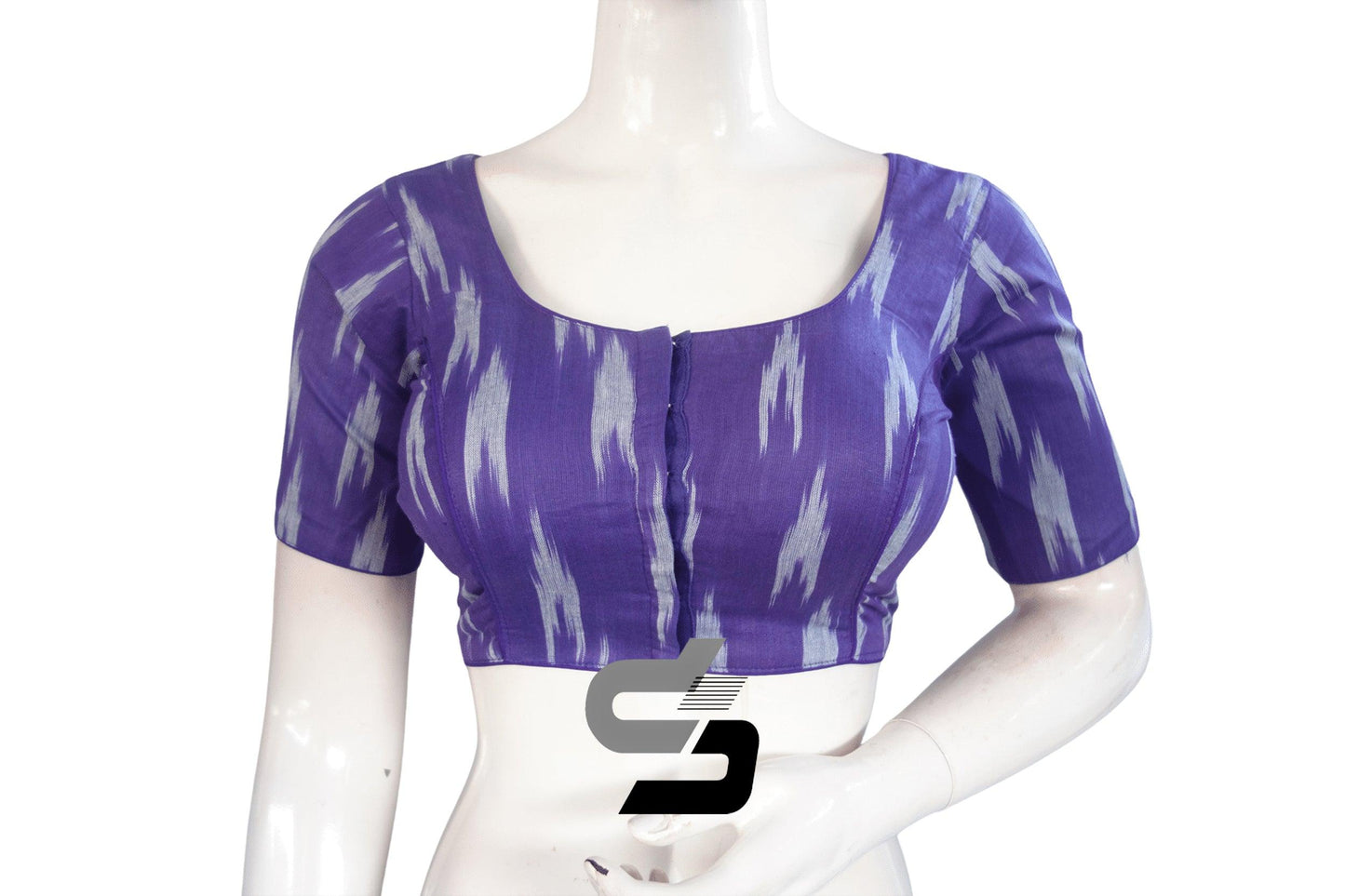 Purple Color Ikkat Cotton Readymade Blouse - D3blouses