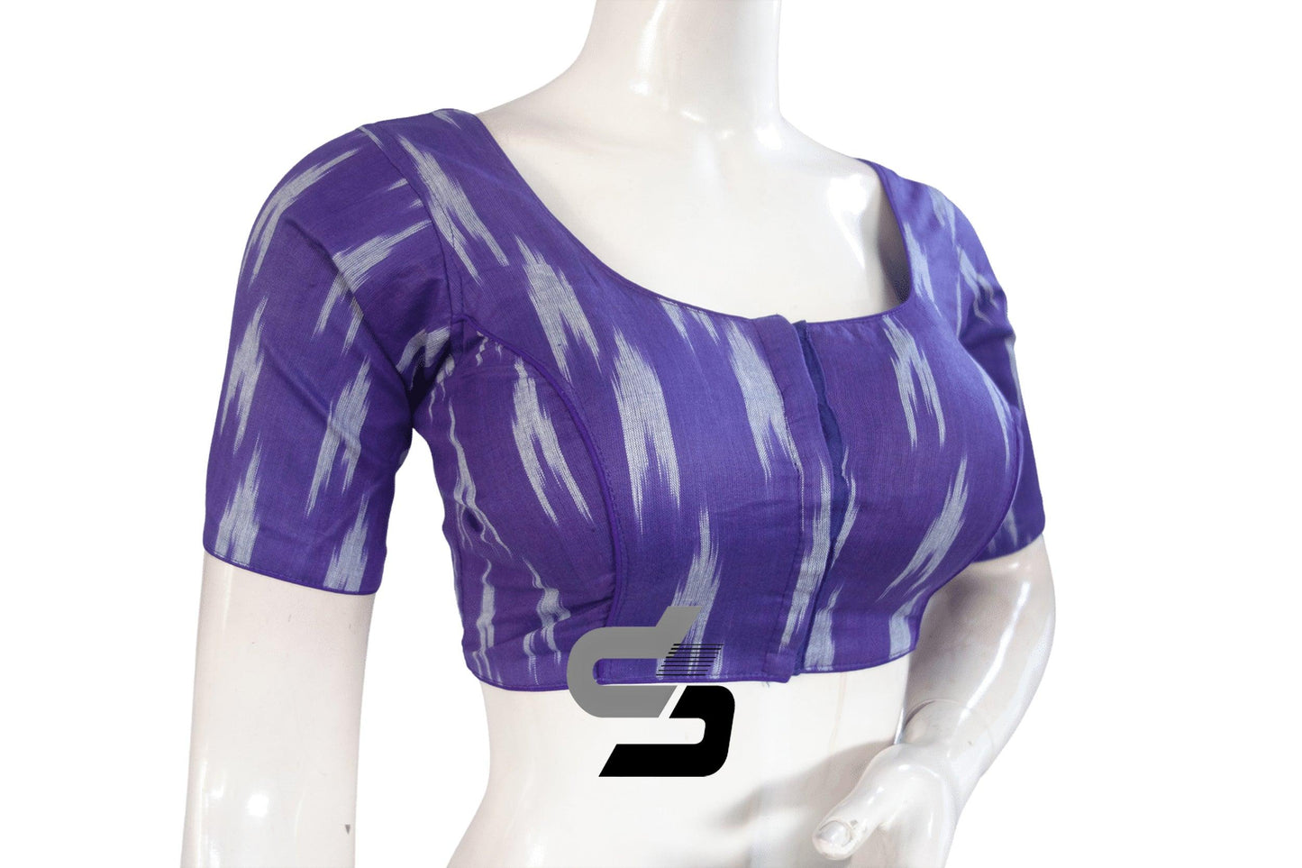 Purple Color Ikkat Cotton Readymade Blouse - D3blouses