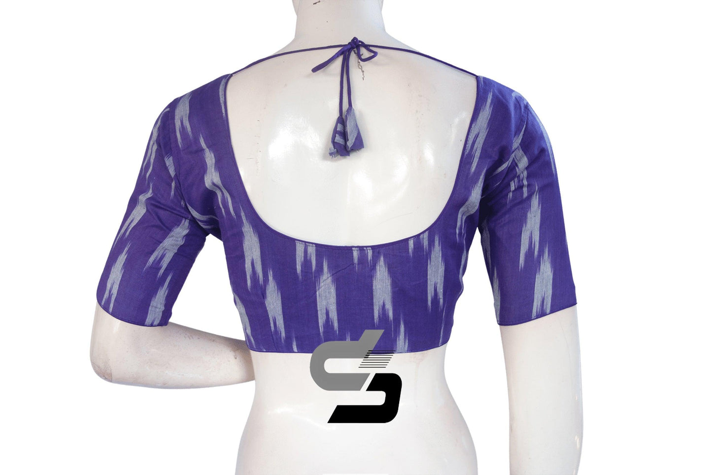 Purple Color Ikkat Cotton Readymade Blouse - D3blouses