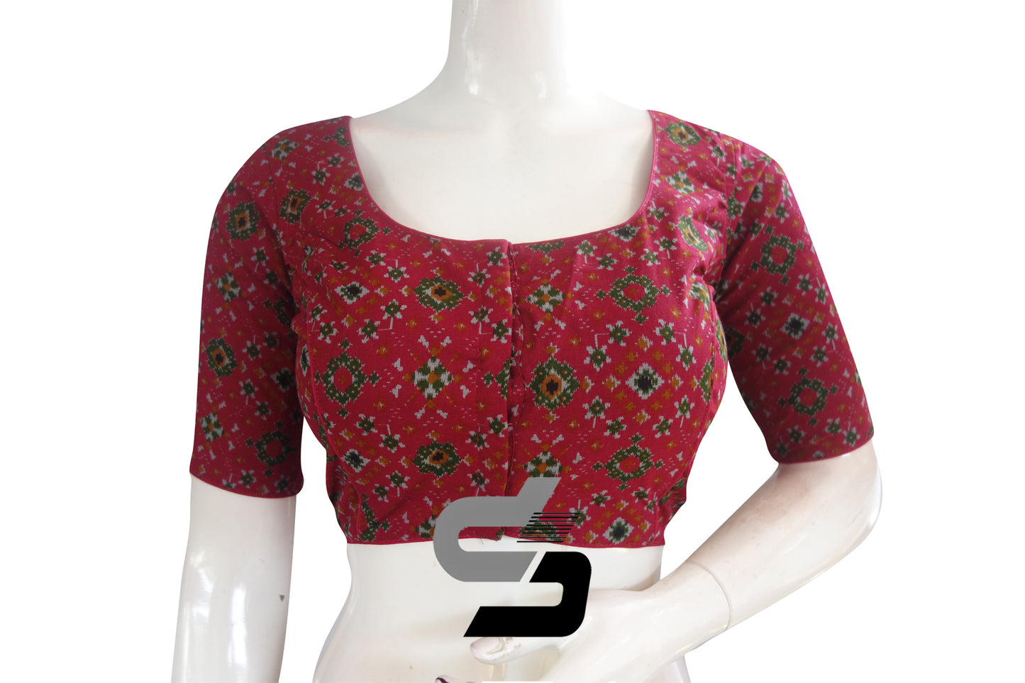Magenta Color Cotton Printed Readymade Saree Blouse