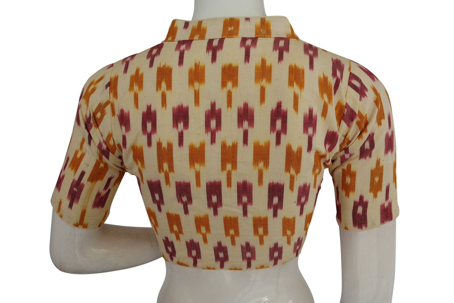 blue color ikkat collar readymade saree blouses indian readymade blouse crop top tunic top