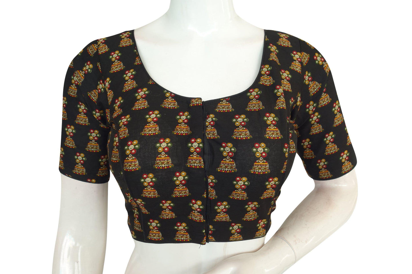 beautiful cotton printed readymade saree blouse