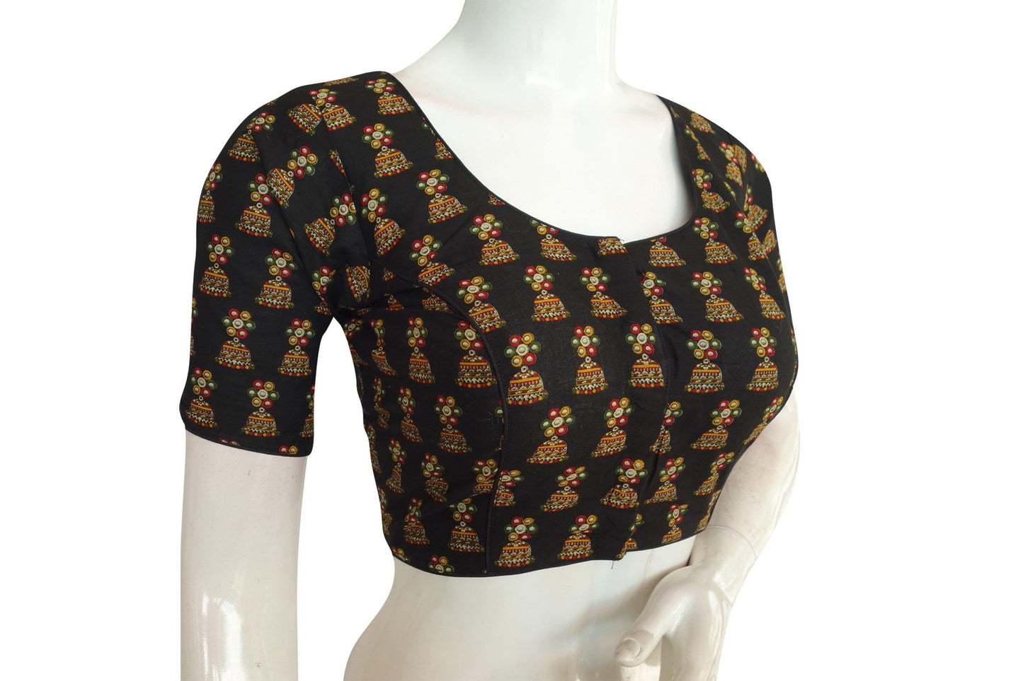 beautiful cotton printed readymade saree blouse