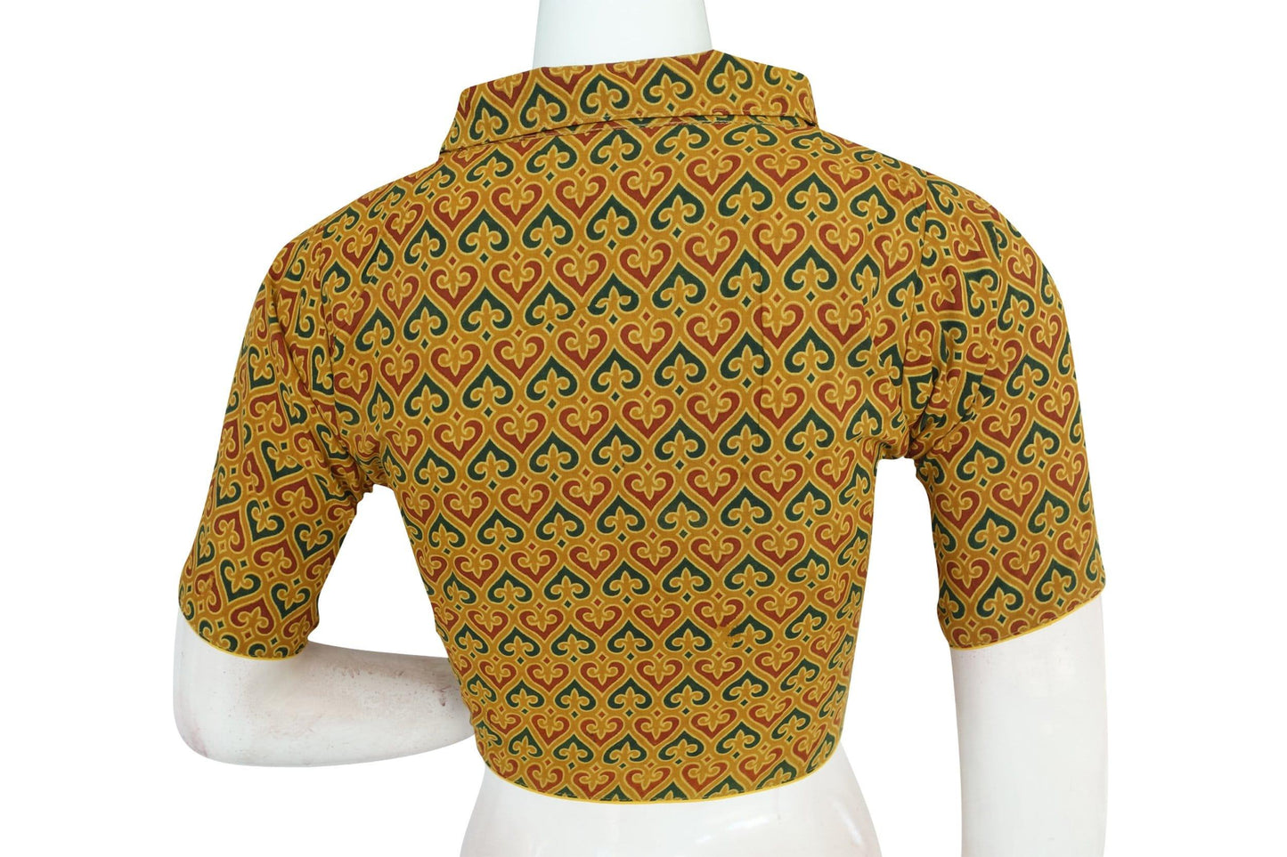 ajrakh cotton hand blocked indian saree readymade blouse 26