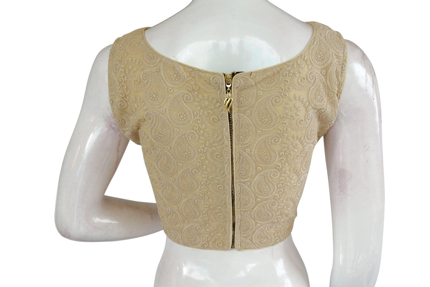 chikankari embroidery boat neck readymade saree blouse indian readymade blouse 7