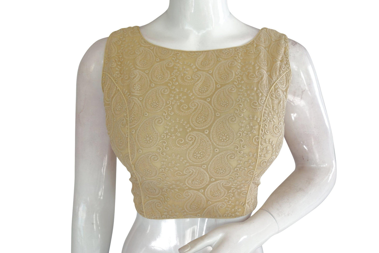 chikankari embroidery boat neck readymade saree blouse indian readymade blouse 7