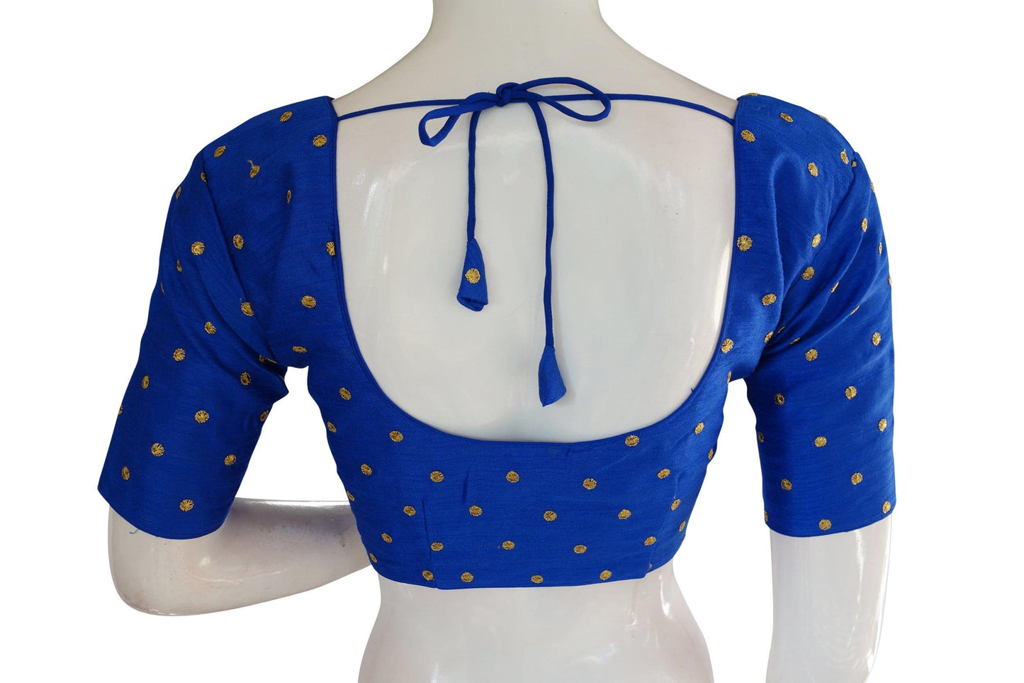 copy of blue color semi silk readymade saree blouse ready to wear blouse indian sari blouse crop top