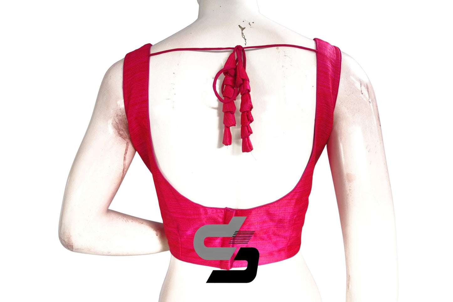 Pink Color Plain Semi Silk designer Readymade Saree Blouse - D3blouses