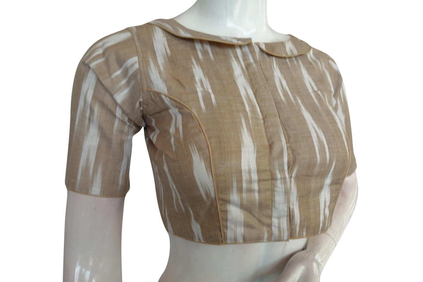 ikkat peter pan collar readymade blouse 3