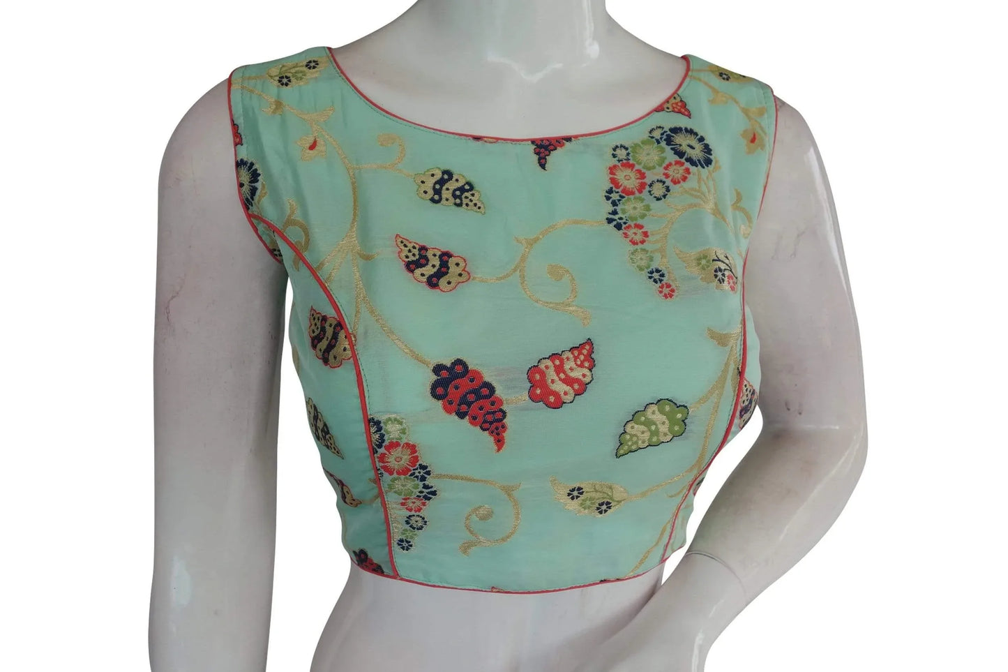 Banarasi Brocade silk Readymade saree blouse, Indian Readymade blouse, Crop top, - D3blouses