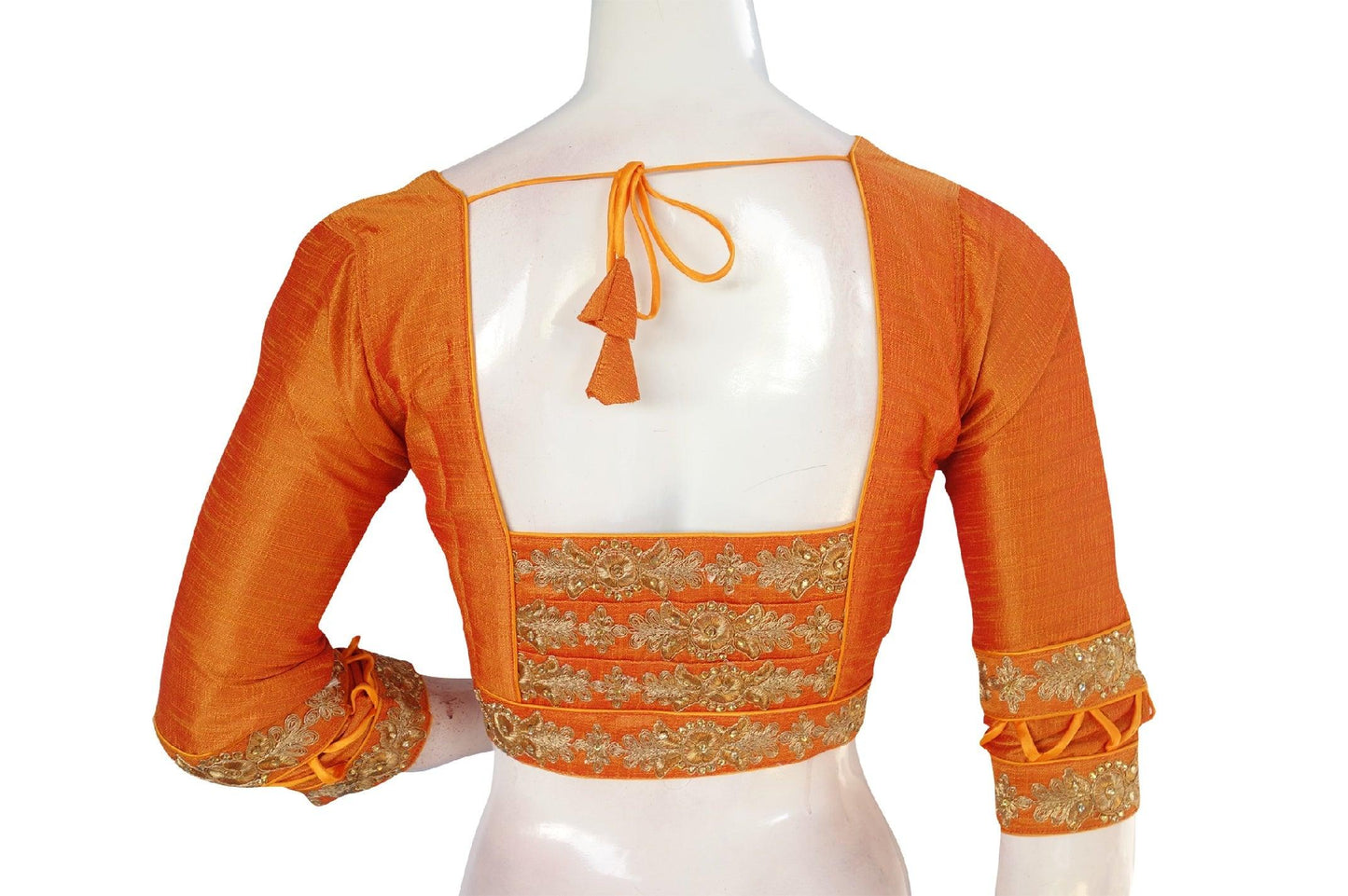 Mustard Color Semi Silk Designer Readymade Saree Blouse - D3blouses