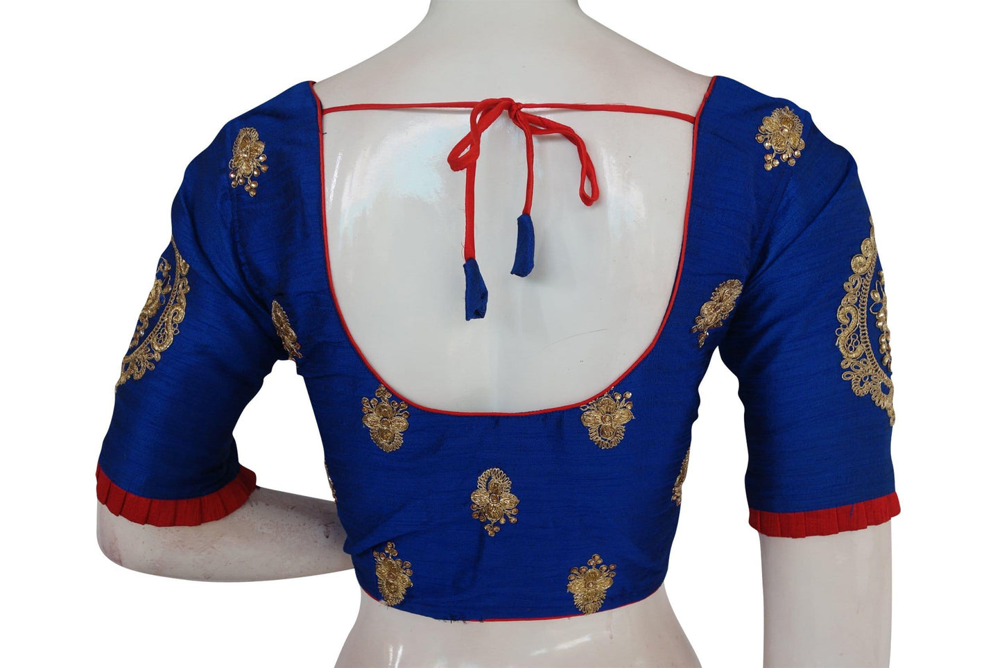 blue color exclusive embroidery designer blouse from d3 blouses