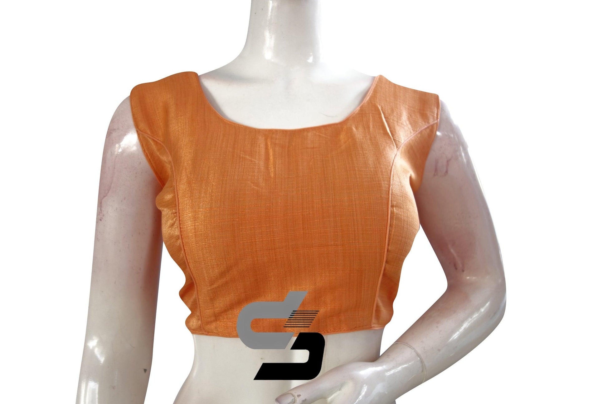 Peach Color Semi silk Stone Work Party Wear Readymade Blouse - D3blouses