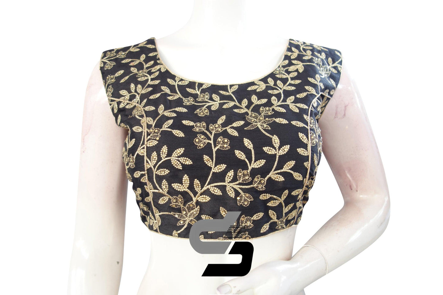 Black Color Embroidery Party Wear Readymade Blouse - D3blouses