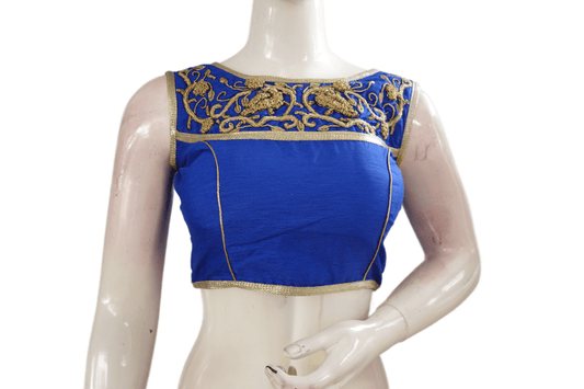 Blue Color Embroidery Party Wear Readymade Blouse - D3blouses