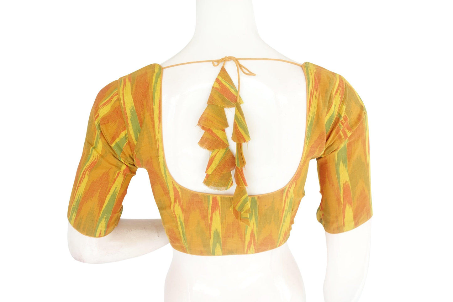 ikkat readymade saree blouse with matching mask 3