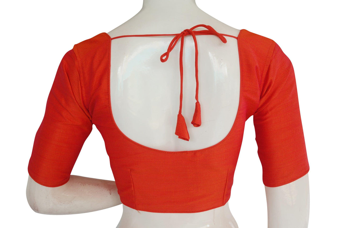 peach color plain semi silk readymade saree blouse indian readymade blouse