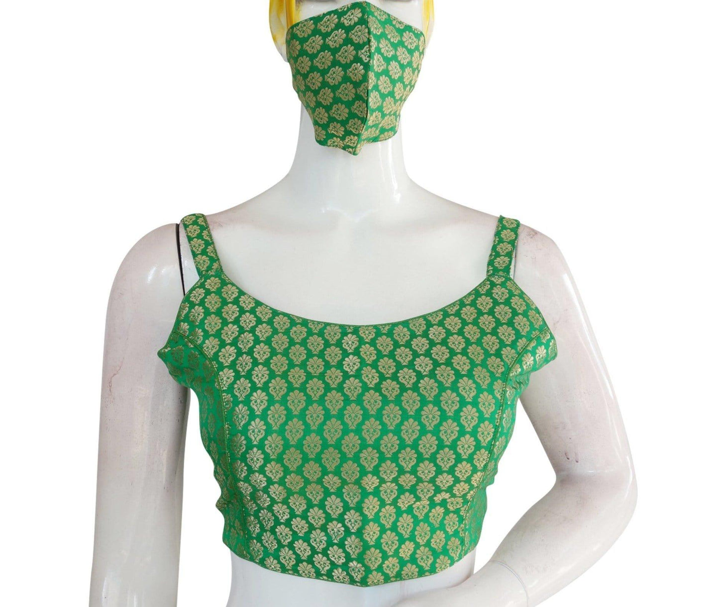 green color brocade silk designer readymade blouse