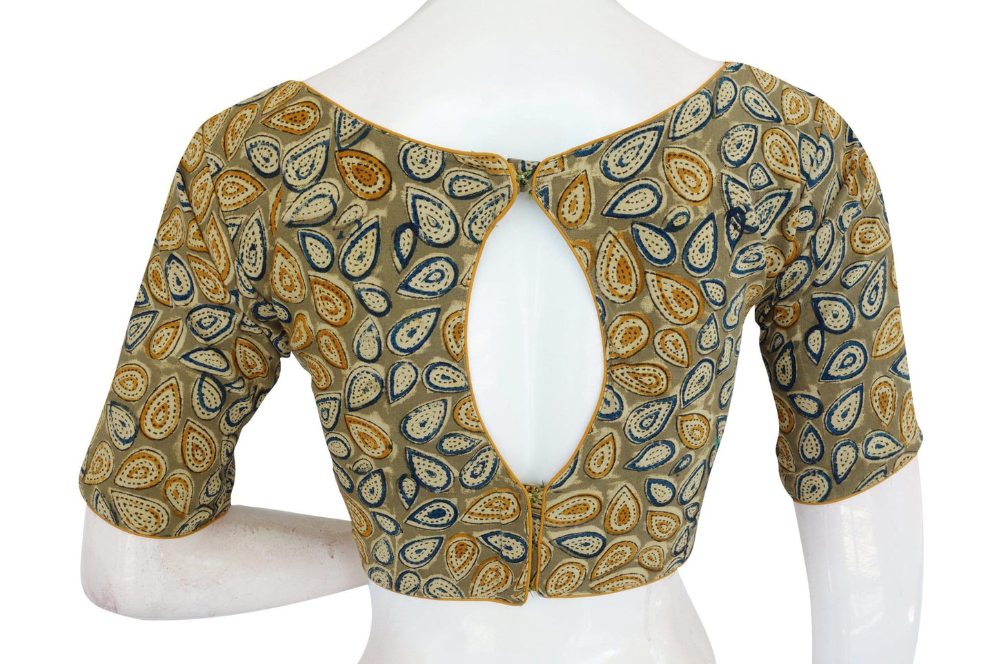 kalamkari boat neck readymade saree blouse 9