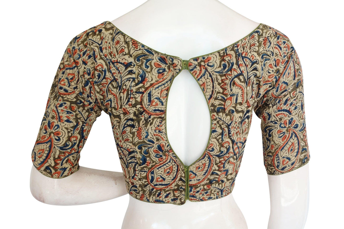 kalamkari boat neck readymade saree blouse 20