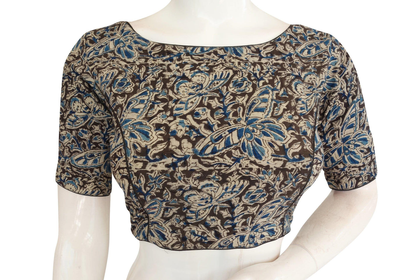 kalamkari boat neck readymade saree blouse 27