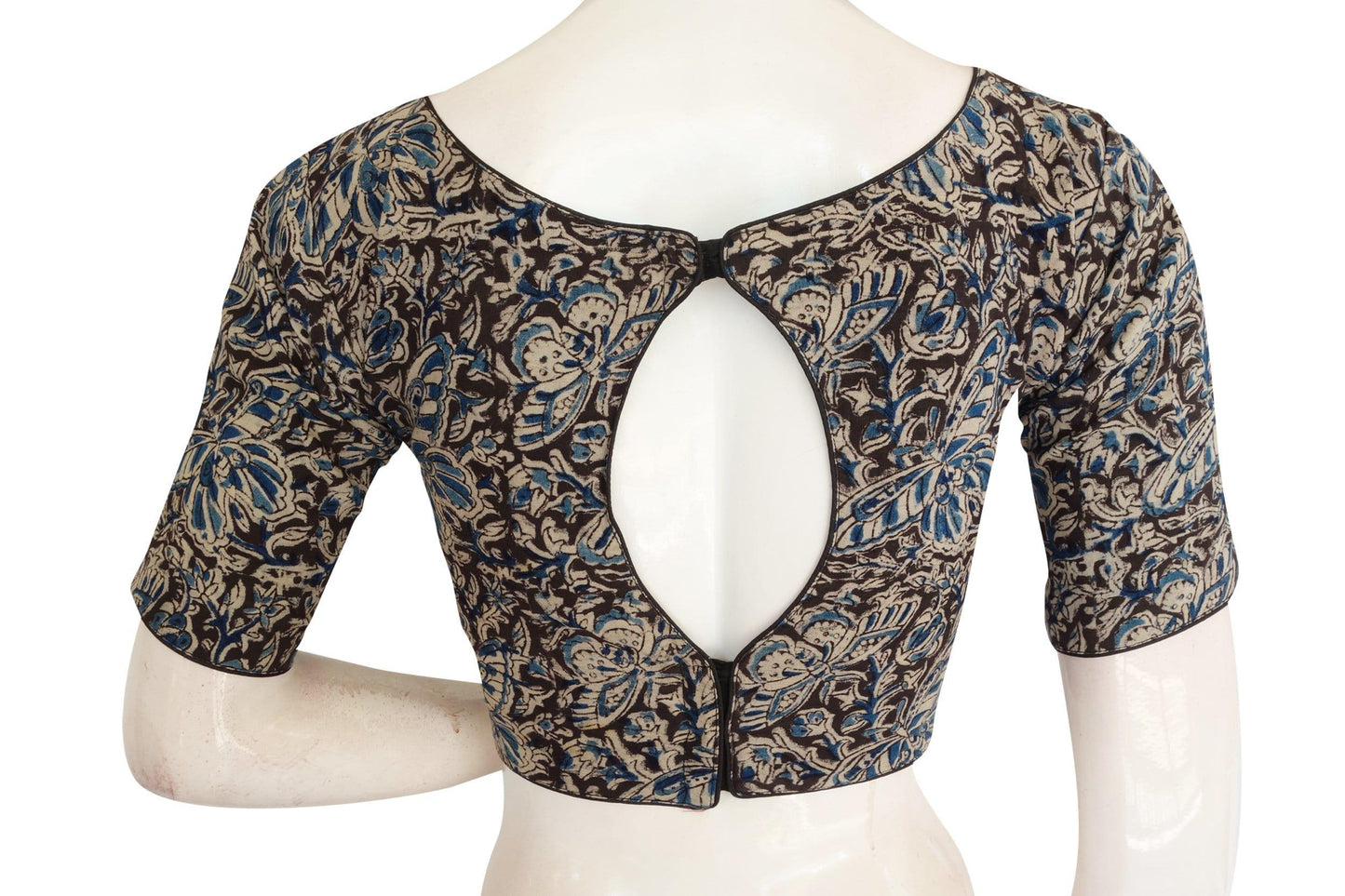 kalamkari boat neck readymade saree blouse 27