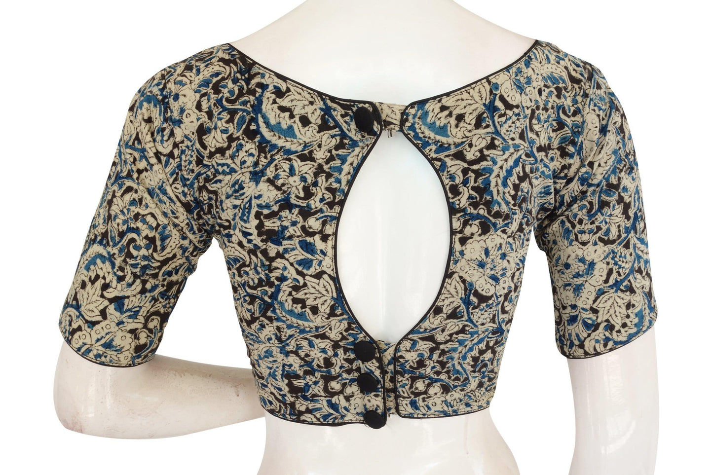 kalamkari boat neck readymade saree blouse 34