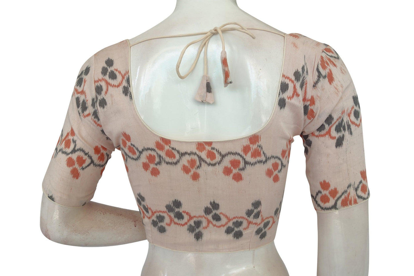 Pink Color Ikkat Cotton Readymade Blouse