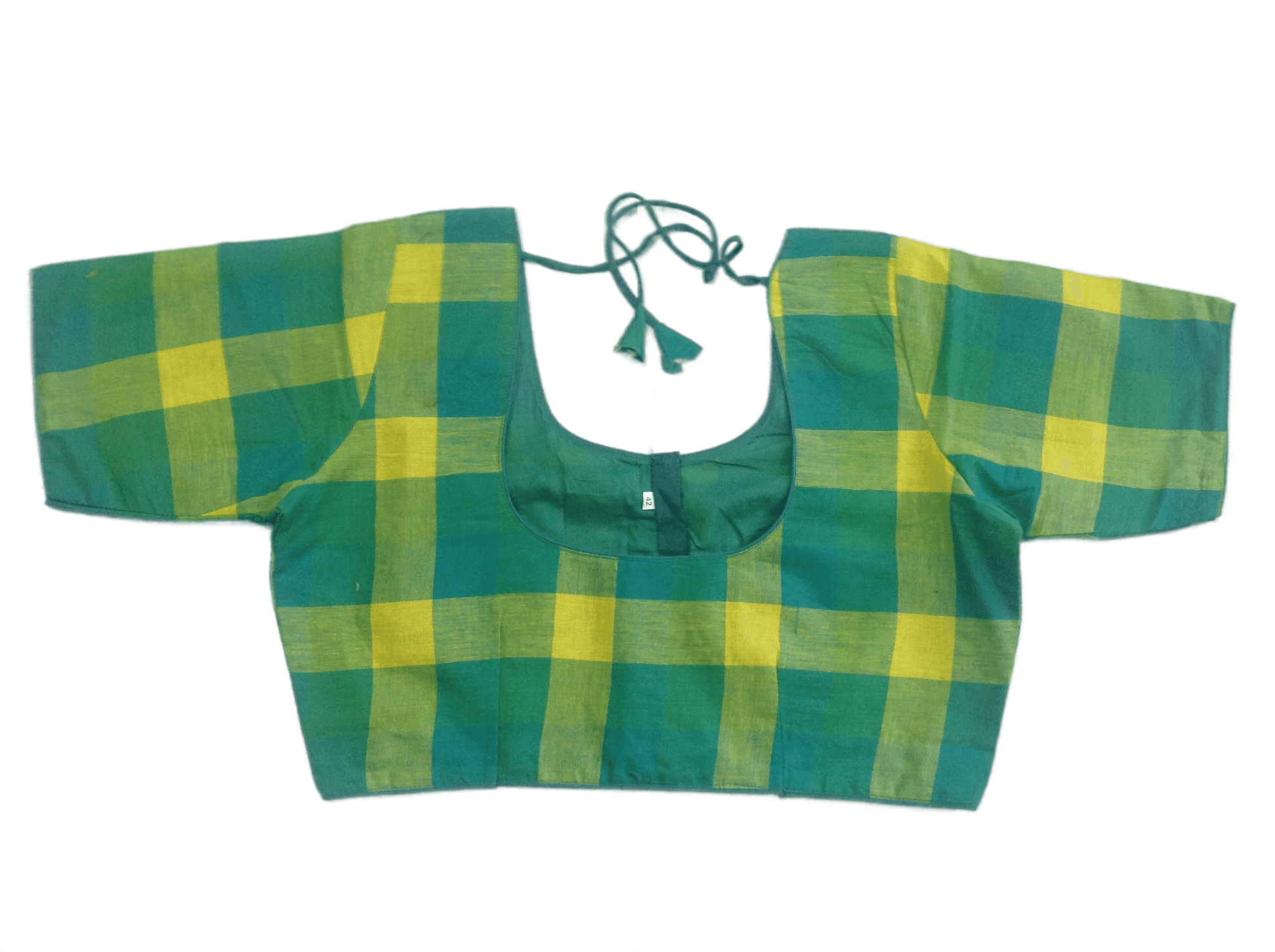 Cotton Checks Readymade saree blouse ,Plus Size Indian Cotton Readymade blouse - D3blouses